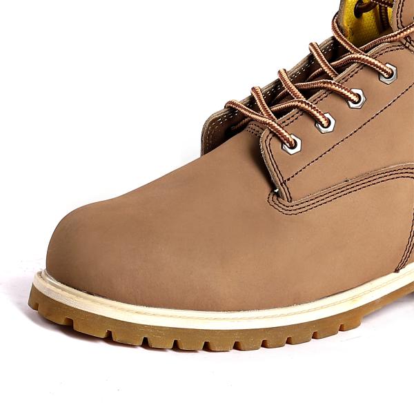 Steel Toe Goodyear Safety Shoes with Shock Absorbing Function and Breathable Nubuck Cow Leather
