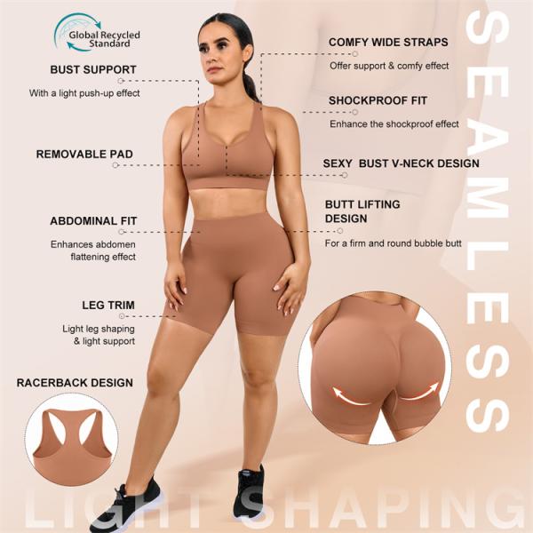 Hexin Custom Logo Женский фитнес-сет с экологически чистой тканью и высокой талией1