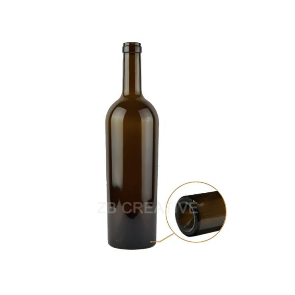 Tapered Bordeaux 750 Ml Empty Wine Bottles Cork Top For Red Wine 540g 1724K