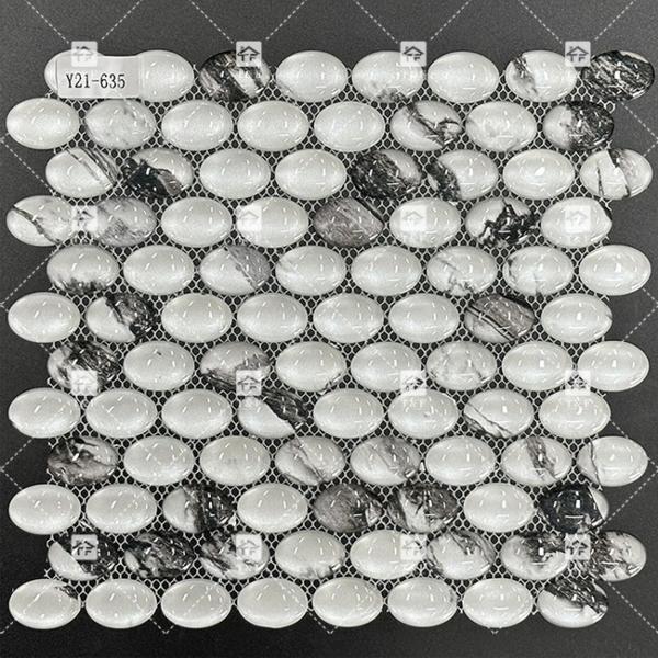 Unico vidro redondo cabochon mosaico azulejo banheiro cozinha Moeden Decorativo