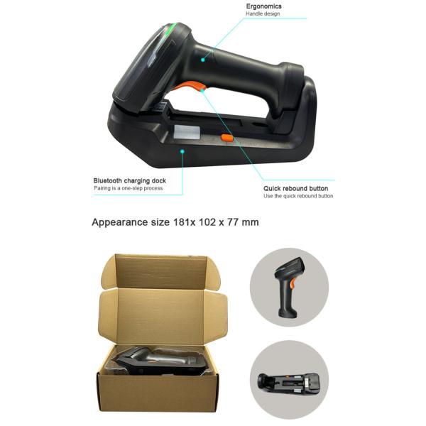 RAKINDA S2-2 Industrial DPM 2D Barcode Scanner to Scan Engraved PDF417 Code on Stainless Steel Surface USB Cable