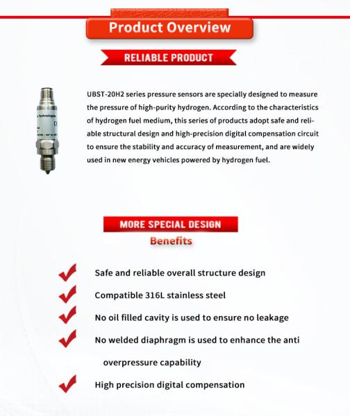 UBST-20H2Y 4-20mA 1-5V Hydrogen Pressure Transmitters Customized Industrial