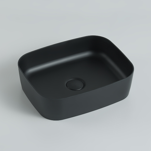 Vanidad de baño moderna con lavabo individual y espejo, fabricada en madera contrachapada con acabado de melamina