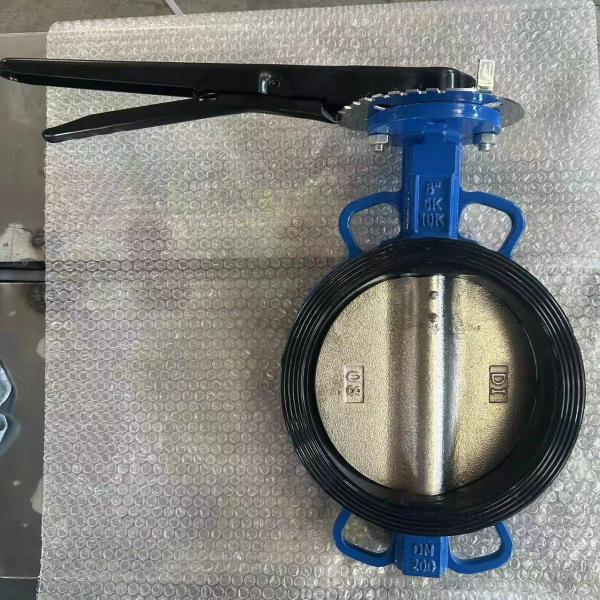 PN16 Classe150 Máquina de manuseio do corpo de ferro dúctil Wafer Butterfly Valve para gás de óleo de água