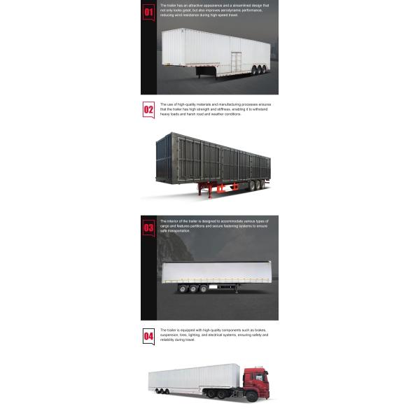Medium Duty 80 Ton 40 Ton Dry Van Semi Trailer Box Semi Trailer Van Semi Truck Trailer