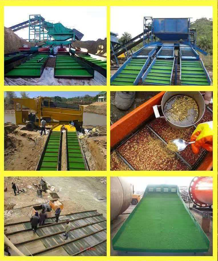 Gold Mining Recovery Carpet Green PVC Fine Gold Trapping Sluice Box Mat for River Mining