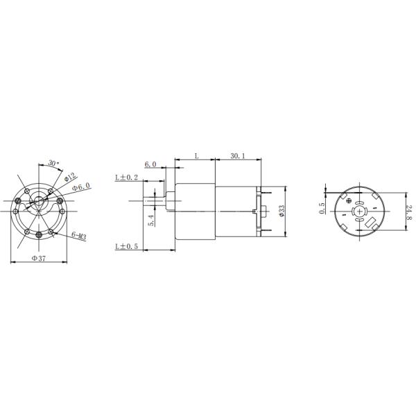 37mm 12V High Torque Gearbox Motor GM37 528 DC 50 RPM To 490RPM Micro Motor