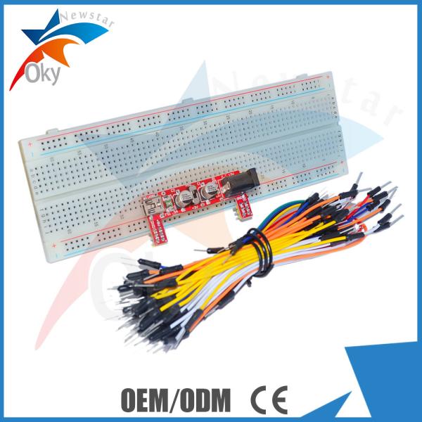 830 Points Breadboard + MB102 5V/3.3V Power Module+65 pcs Jumper Wire for Arduino