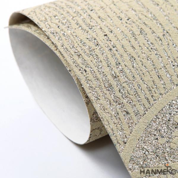 Yellow 0.53*10m/Roll Home Decor Plant Fiber Particle Wallpaper in Wholesale Rate