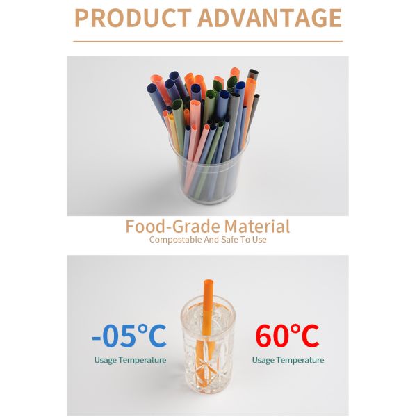 OEM factory Colorful Compostable Individually Wrapped packing Disposable PLA Straws