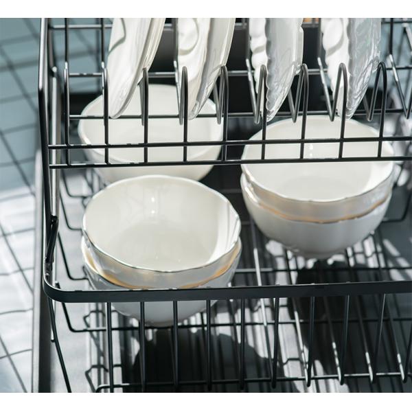 Anti Corrosion 1.5KG Stainless Steel 2 Tier Dish Rack