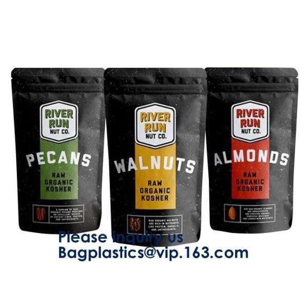 Custom Aluminum Foil Stand Up Flat Pouch Bags Stand Up Pouch Food Bag Protein Zipper Bag, standup pouch bags, bagease