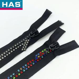 Mode 5#8#10# AB Rhinestones Fermeture à glissière Hoodie Diamant en plastique