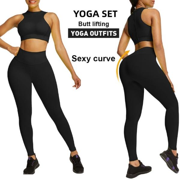 Women's Seamless Sports Leggings Set with High Waist Fabric 78% polyester 22% spandex