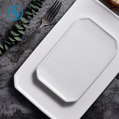 Plain Hotel A Grade Porcelain Plates Durable Heat Resistant White Porcelain Dishes