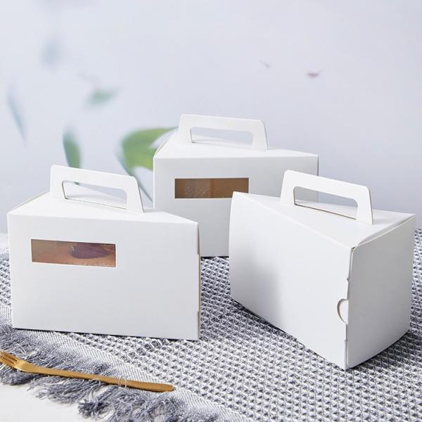 Custom Kraft Paper Triangular Cake Slice Box with Twisted Handle