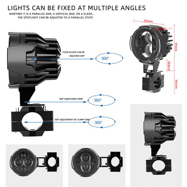 Мотоциклы Скутеры Туман 120W 12000LM / Пара 6500K Белый свет с переключателем фар
