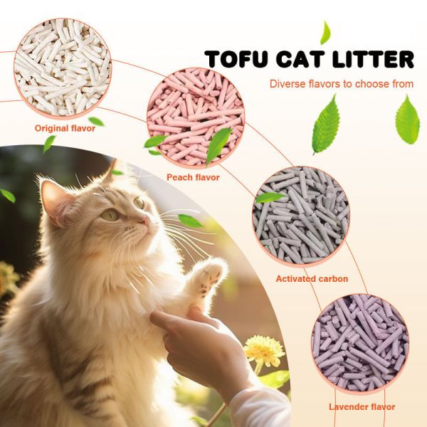 Eco-Friendly Tofu Cat Litter Strong Clumping Ultra Absorbent Fast Drying Flushable Pet Litter