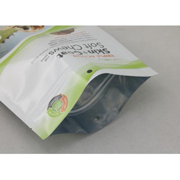 Resealable Mylar Aluminium Foil Laminated Pouches LDPE Plastic Zipper With Hole