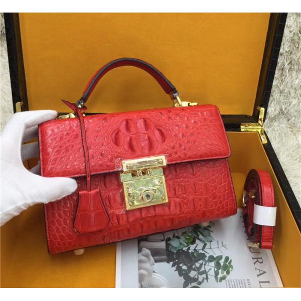 Genuine Alligator Skin Key Lock Closure Lady Small Handbag Authentic Crocodile Leather Women Flap Purse Shoulder Bag