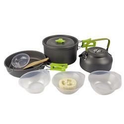 Best Selling Picnic Cookware Soup Pot Non-stick Camping Cookware Sets Aluminium Outdoor Cooking Pot Set With Storage Bag