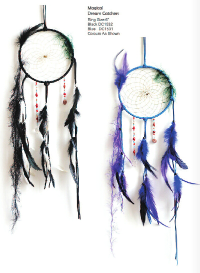 Circular Purple Handmade Dream Catcher Net With Feathers Wall Hanging Decoration Decor Craft Gift Wind Chimes for Home