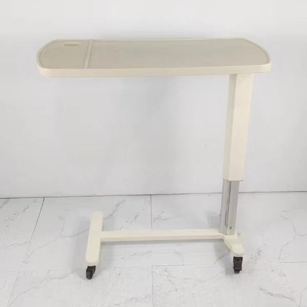 ABS Panel Medical Overbed Table Gas Spring Lift Mobile Hospital Bed Table