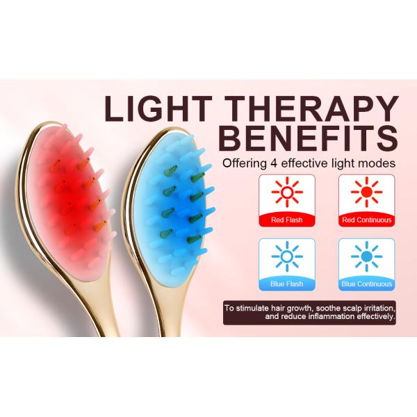 Peigne de coiffure à micro-courant 5V 1A rechargeable à LED