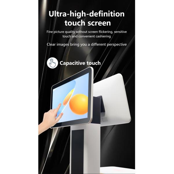 Supermarket POS System 15.6inch Dual Touch Screen with Built-in Scale Printer Wireless Protocol NFC Interface VGA