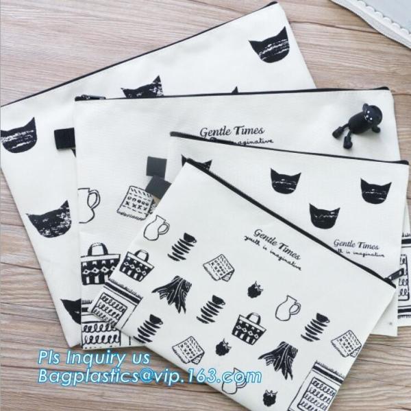 Solid Color Canvas Pencil Case Stationery Pencil Bag, Canvas stationery storage bag, retro canvas bags student stationer