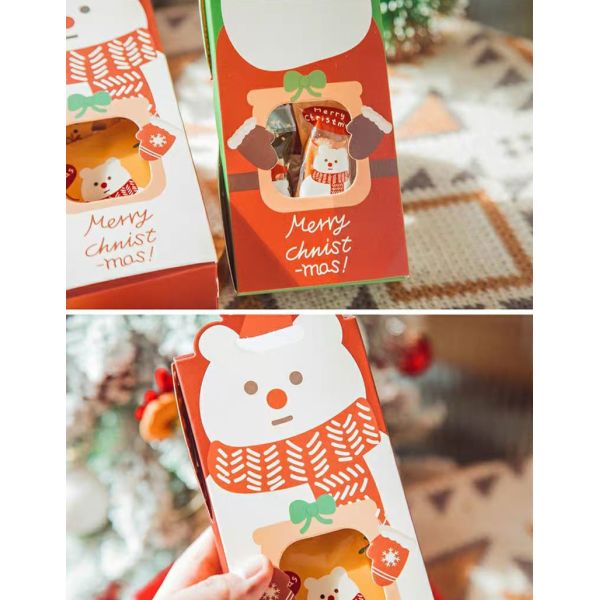 Xmas Tree Nougat Gift Packing Box Rectangle Cookie Assortment Box