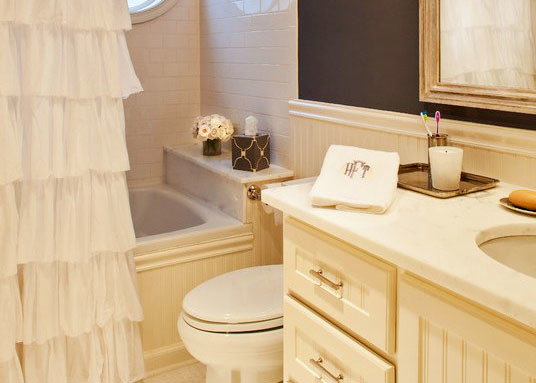 Double Deck Pretty Shower Curtains , Thicken Waterproof Elegant Shower Curtains