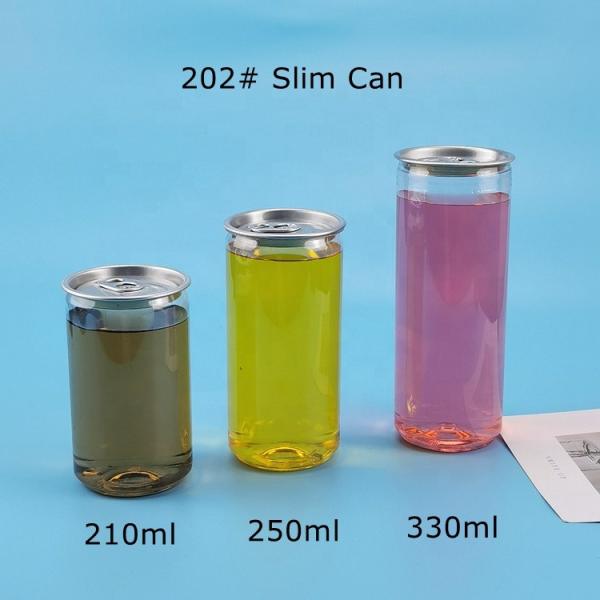330ml 500ml 250ml PET Plastic Cans For Beverage Milk Tea