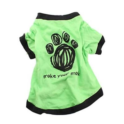 green Pet Puppy Summer Shirt Pet Clothes T Shirt with printing