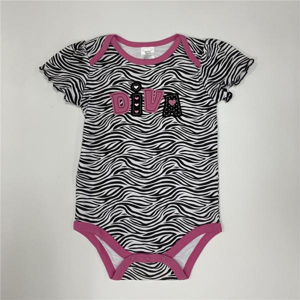 Button Closure Summer Baby Short Sleeve Cotton Kids Suit 3 Pcs Newborn Cloths With OEM