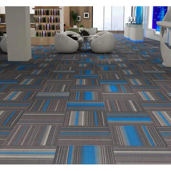 50*50cm Square Stripping Fireproof Commercial Floor Mat Office Building
