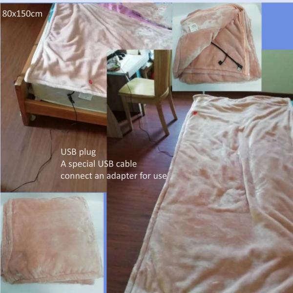 Light Weight Usb Heated Blanket 10W 5V safe Flannel 0.94kg