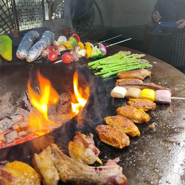 Corten Steel BBQ Grill 19 Inch Camping Commercial