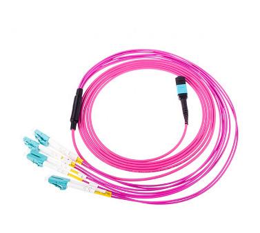 MPO revestimento fêmea do PVC OFNP do modo do cabo 2.0mm MPO OM3 da fibra do LC UPC ao multi
