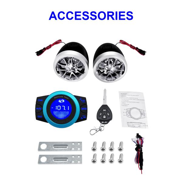 Siri Call Bt Fm Motorbike Mp3 Audio , 12V Motorcycle Radio Speaker