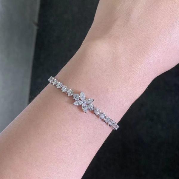 0.40ct-0.49ct D Lab Grown Diamond Royal Diamond Plated Gold Bracelet Full Diamond