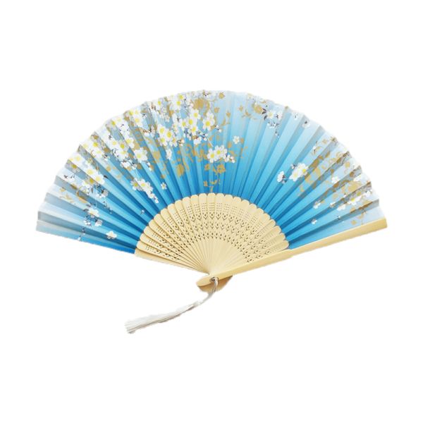 [I AM YOUR FANS] Chinese Flower Pattern Art Craft Gift Folding Fan Party Dance Ancient Style Clothing Hand Fan