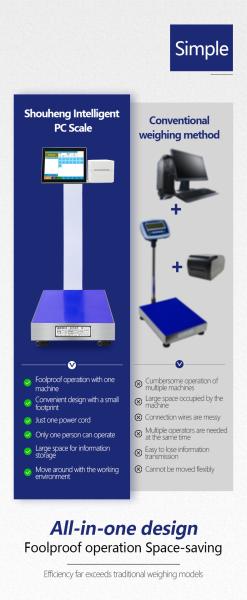 12 Inch Desktop Screen 15-200kg Pork and Beef Processing Android Label Scale for Weighing