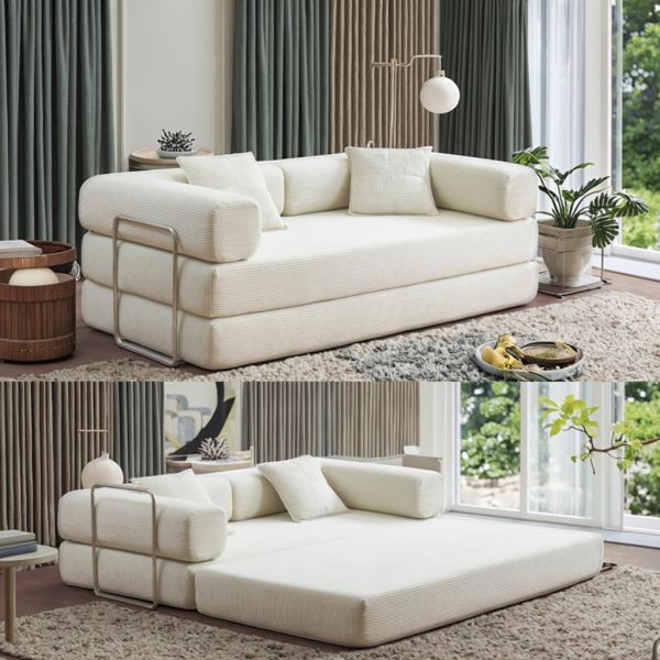 Multi-Functional Compressed Sofa Extendable Fabric Couch Sets for Living Room Sponge Filling Comfortable for Apartment Hospital