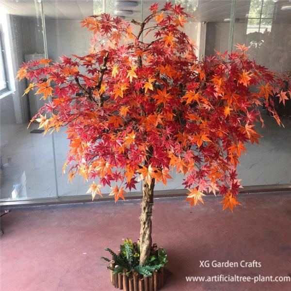 Crimson Red Artificial Maple Tree Home Garden Plants Office Decoration