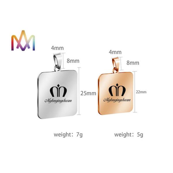 SS304 отполировало прямоугольник качает изготовленные на заказ гравируя шармы