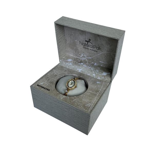 Wooden Texture Wrist Watch Packaging Boxe Pillow Box Packaging Antique Watch Boxes