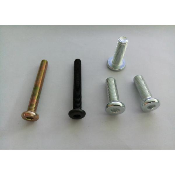Galvanized Pan Head Bolt , M8 M6 X 50mm Furniture Bolt With Hex Socket