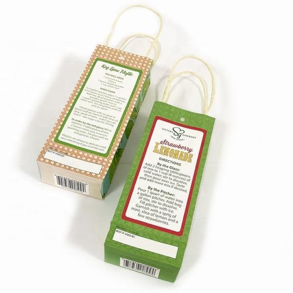 100g 130g Kraft Paper Gift Wine Bottle Paper Bags With Handle