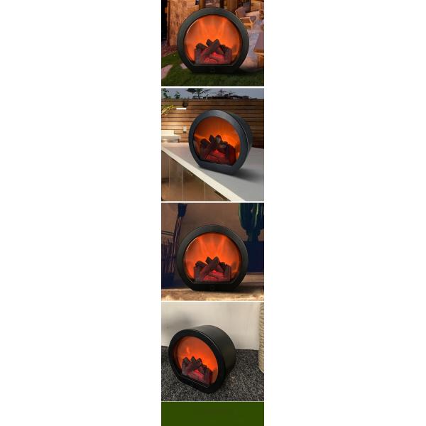 Plastic Oil Lamp Battery Operated Touch Flame Fireplace Light for 2 Color Print Method